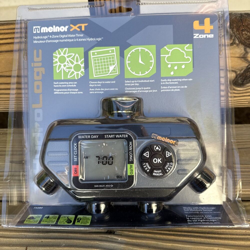 BRAND NEW Melnor XT Hydrologic 4 Zone Digital Water Timer Model 73280